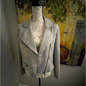 Blanc nyc plaid moto jacket